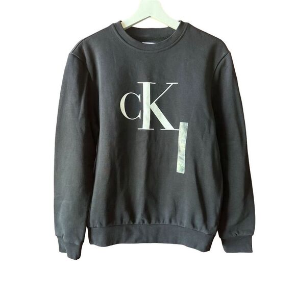Calvin Klein Men's Black Fleece Crewneck Sweatshirt XS